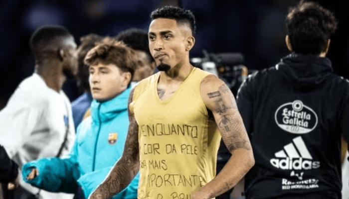 Barcelona Lose to Valladolid, Raphinha Shows Message of Support for Vinicius Junior