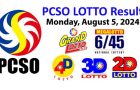 LOTTO RESULTS AUG 5