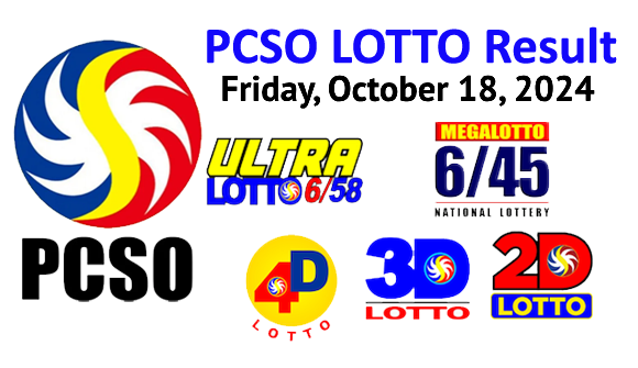 FRIDAY- PCSO LOTTO RESULT - OCT.18-2024