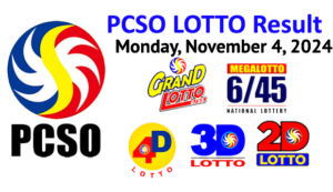 MONDAY-PCSO LOTTO RESULT-NOV.4-2024