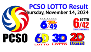 THURSDAY-PCSO LOTTO RESULT-NOV.14-2024