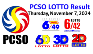 THURSDAY-PCSO LOTTO RESULT-NOV.7-2024