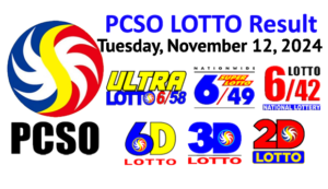 TUESDAY-PCSO LOTTO RESULT-NOV.12-2024