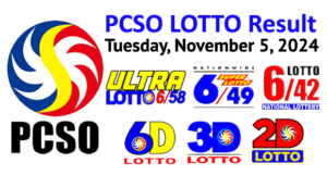 TUESDAY-PCSO LOTTO RESULT-NOV.5-2024