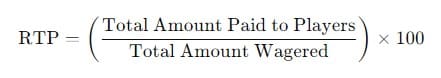 The basic formula to calculate RTP is